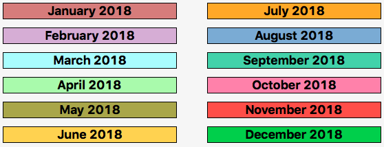 Default Monthly Colors